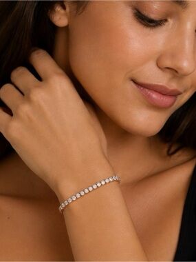 Rose Gold CZ Tennis Bracelet for Women